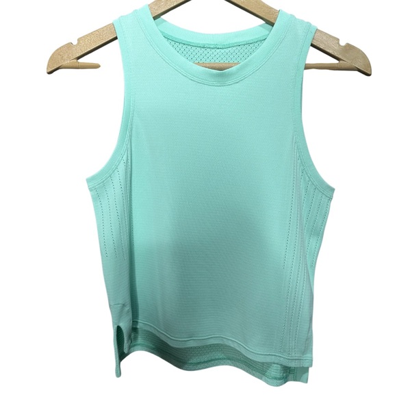 Lululemon | Seafoam Green Textured Mesh Athletic Tank | Size 4 (Estimated) - Picture 2 of 4